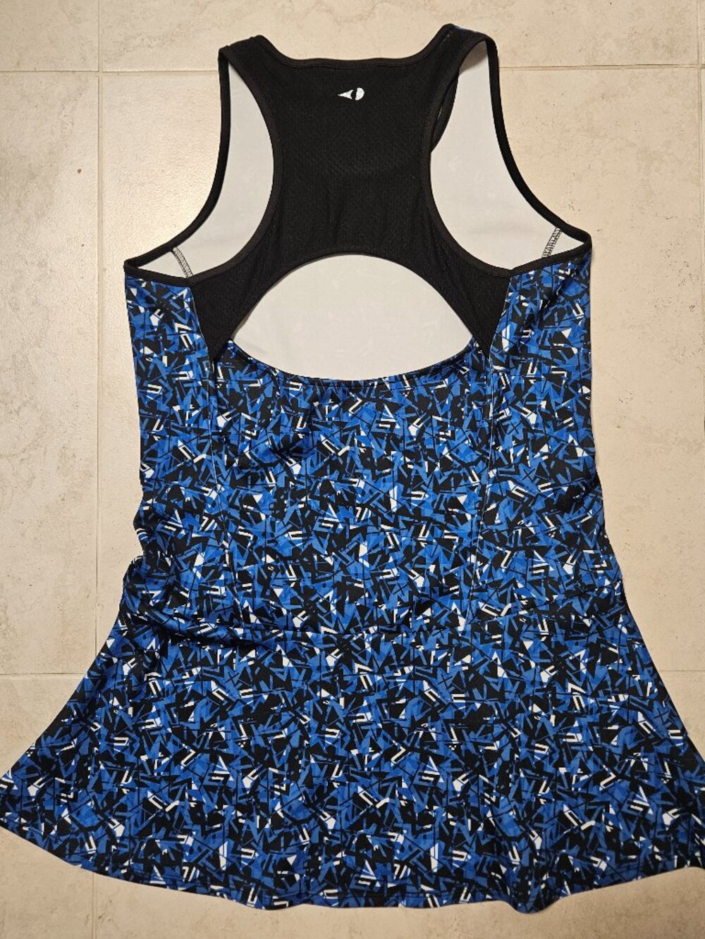 Grand Slam Performance Tennis Dress Blue Black Abstract Print Athletic L - Picture 12 of 14